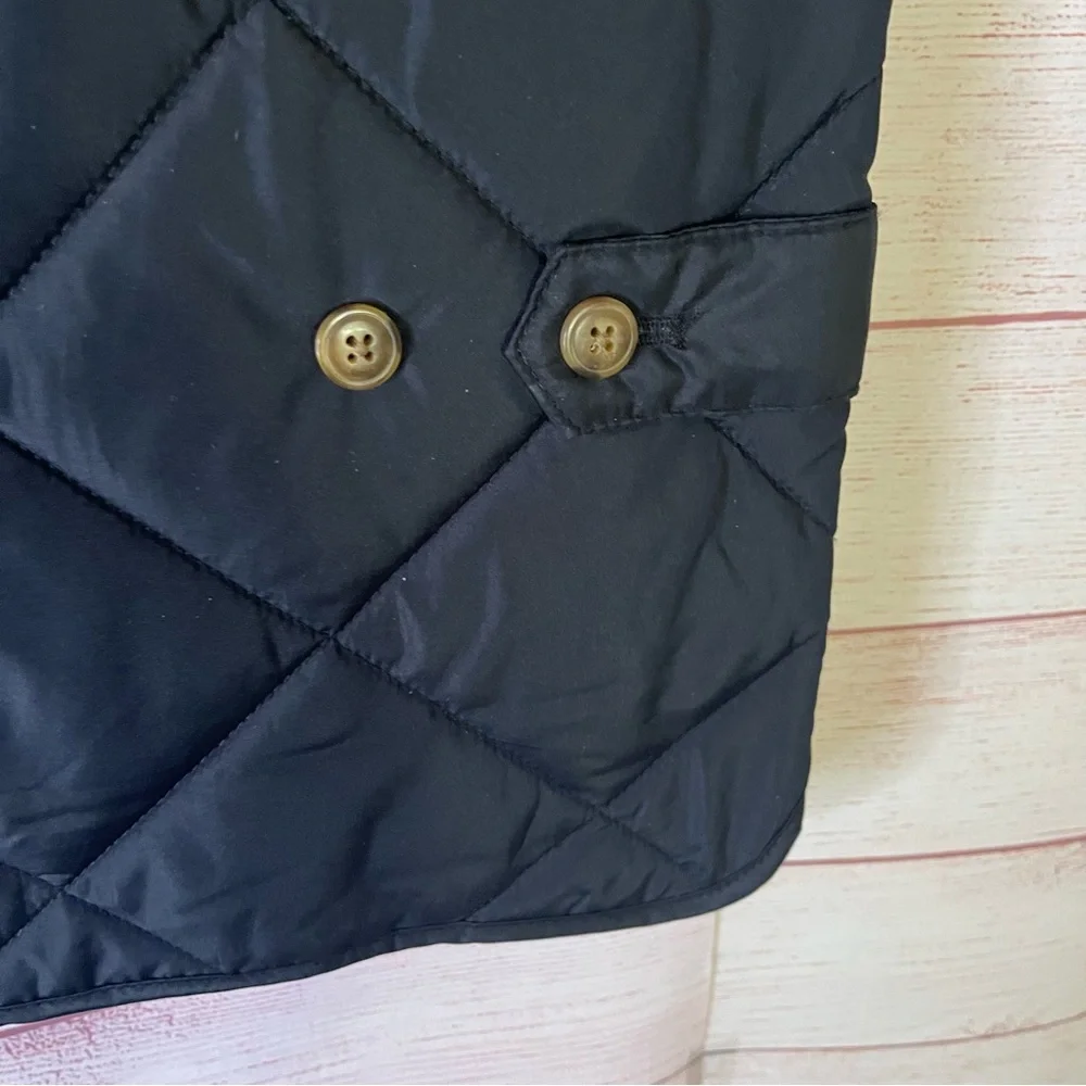 J. Crew Authentic Outerwear Full Zipper Black Vest Size‎ Small